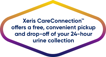 Xeris CareConnection™ offers a free, convenient pickup and drop-off of your 24-hour urine collection